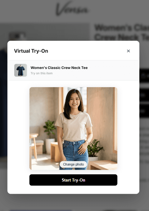 Upload photo and start try-on